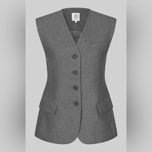 Second Female Daze Waistcoat Wool Blend Preppy Collegiate Vest Grey